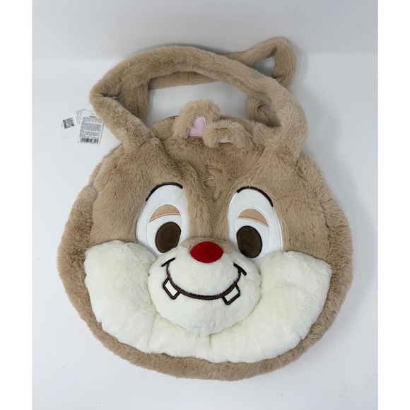 Disney Handbags - Disney Chip n Dale Shoulder Bag Miniso Plush Brown Round Face Handbag NWT
